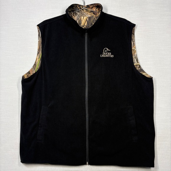 Mossy Oak Ducks Unlimited Fleece Lined Vest Mens XL Shadow Grass Habitat Camo - Picture 2 of 12